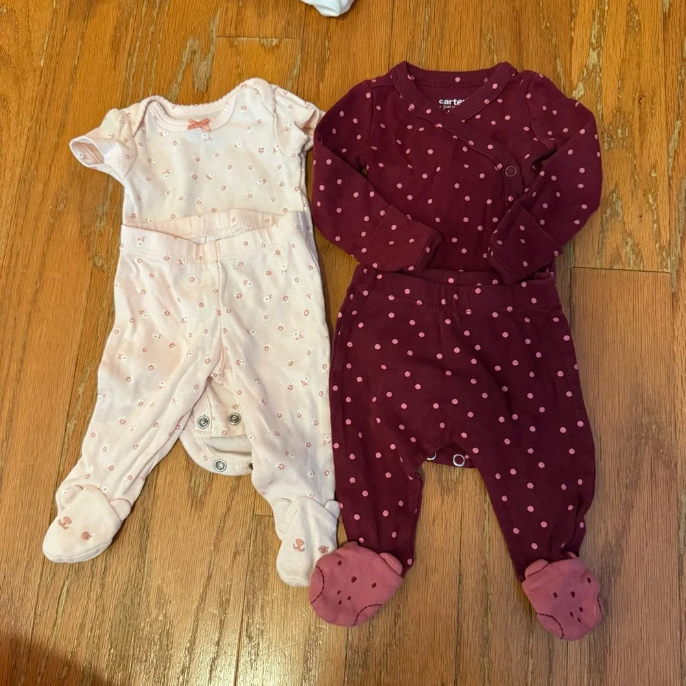 Carter's Bundle of Newborn Zip Up Pajamas and Outfits